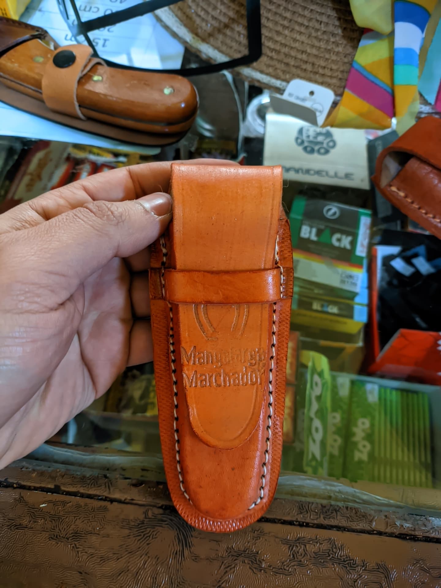 Bainha de Couro Laranja